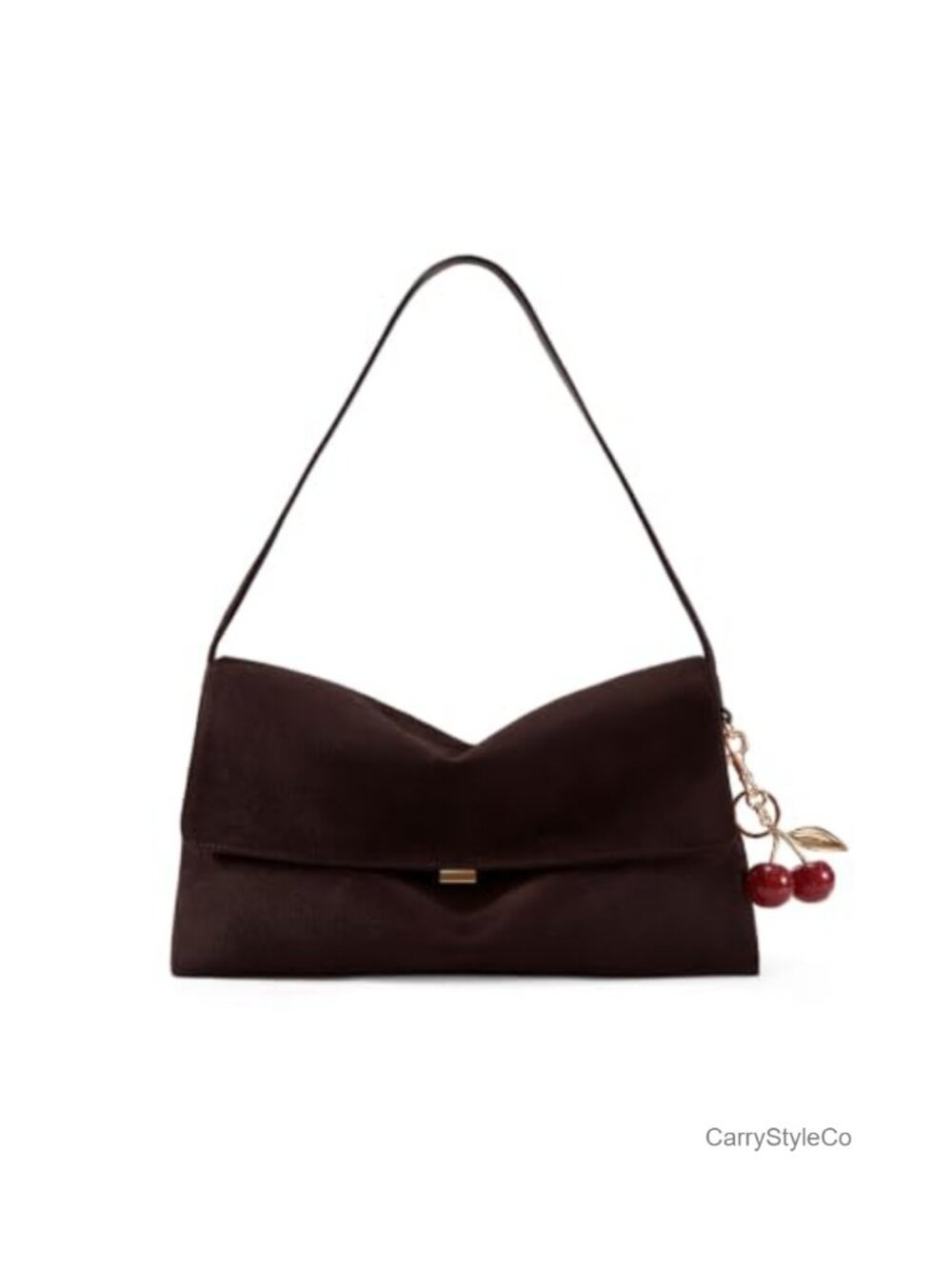 Faux Suede Slouchy Hobo Shoulder Bag Flap Closure Oversized Purse